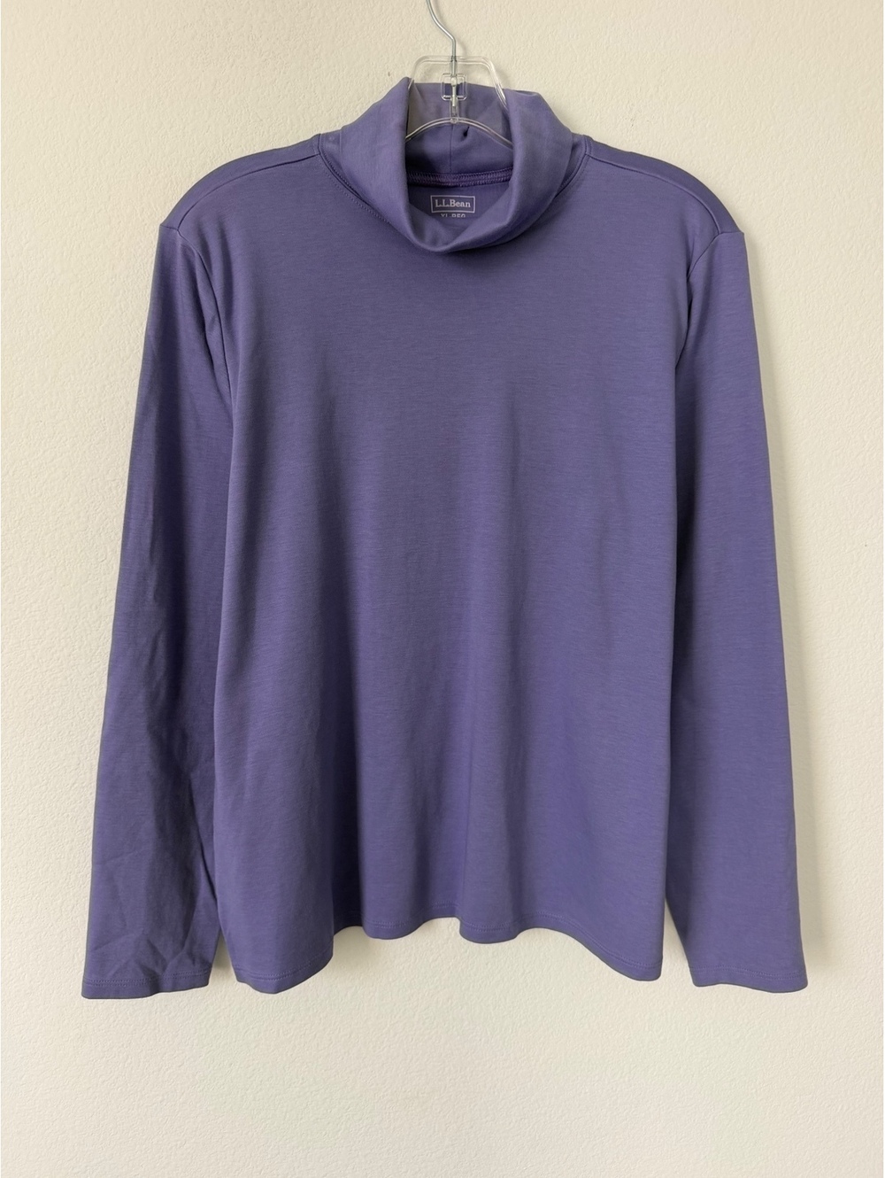 L.L.Bean Purple 100% Supima Cotton Long Sleeve Turtleneck Shirt Top Size XL